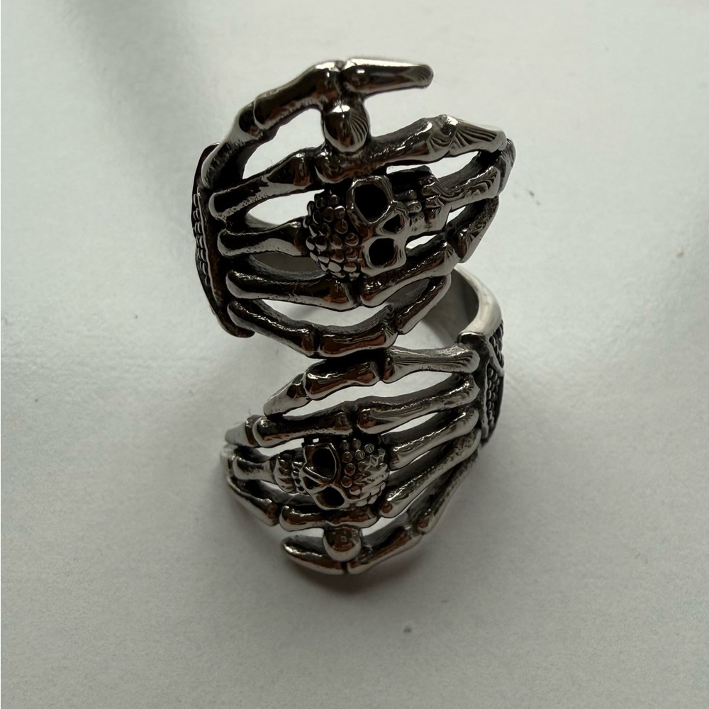 Skeleton Hand Silver Ring